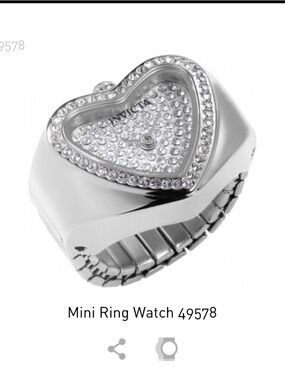 Invicta Silver Stainless Steel Mini angel women’s ring watch 18.5mm